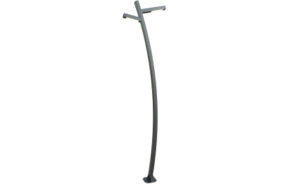 Curved LED pole 10 ft. Amsterdam OD 4x3 (Galvanized steel) Two sides 120W 16200Lm